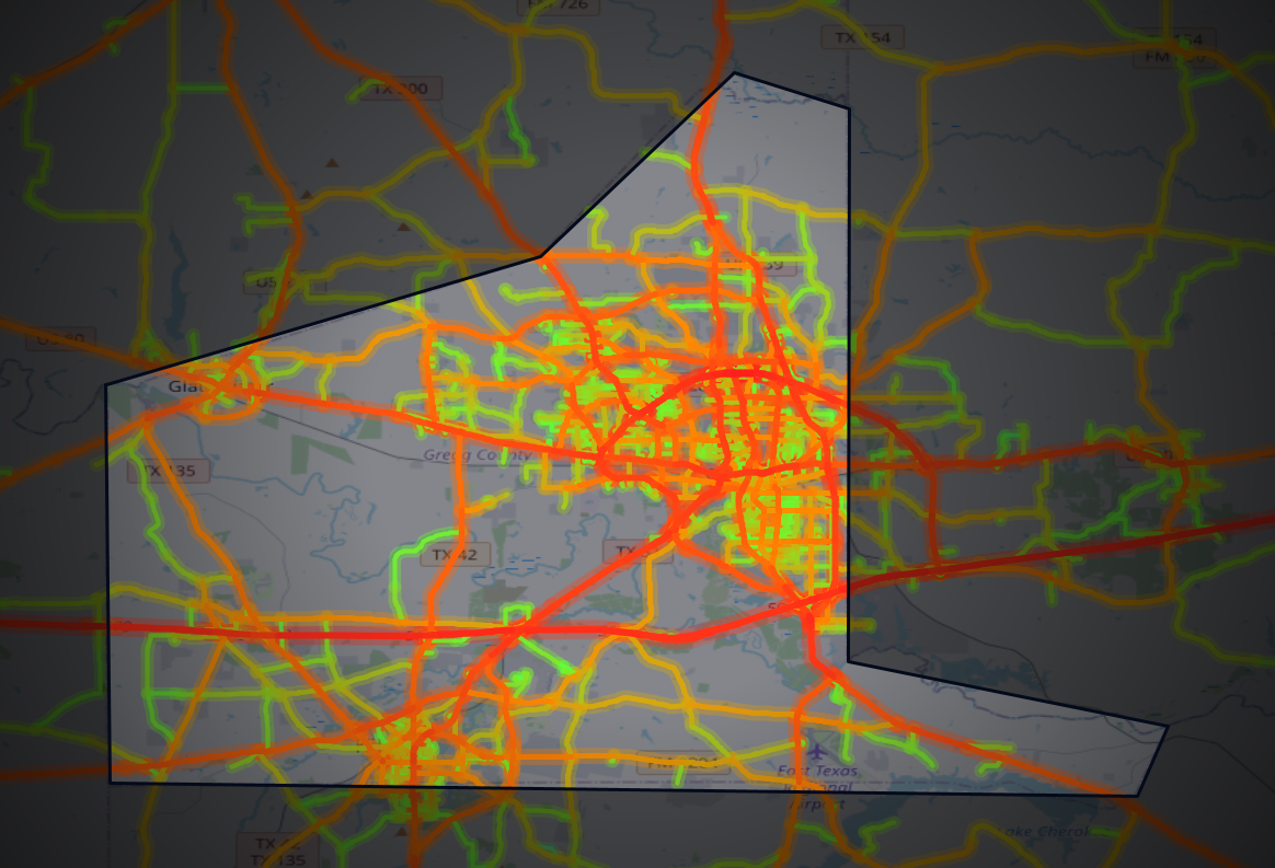 Traffic map of Gregg, Texas