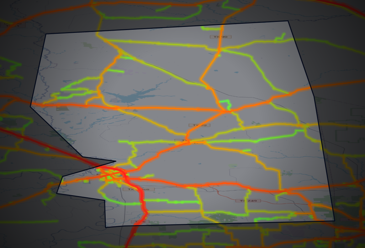 Traffic map of Grimes, Texas