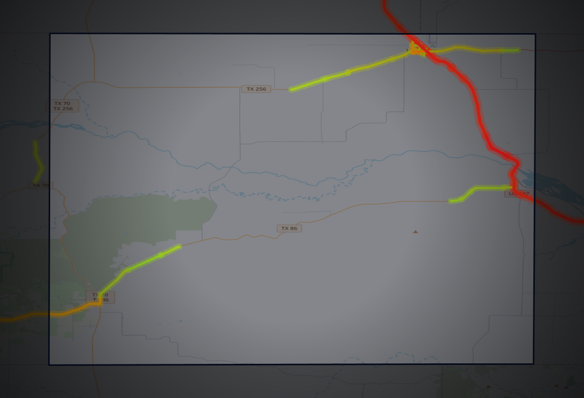 Traffic map of Hall, Texas
