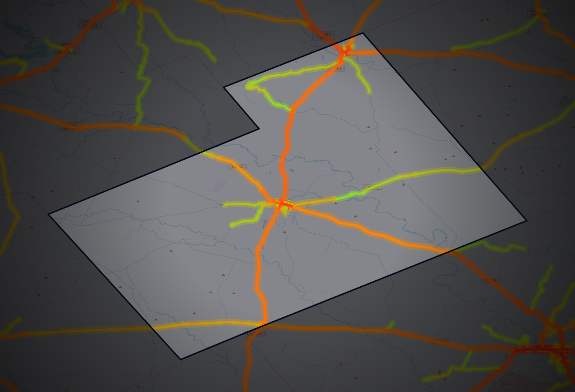 Traffic map of Hamilton, Texas