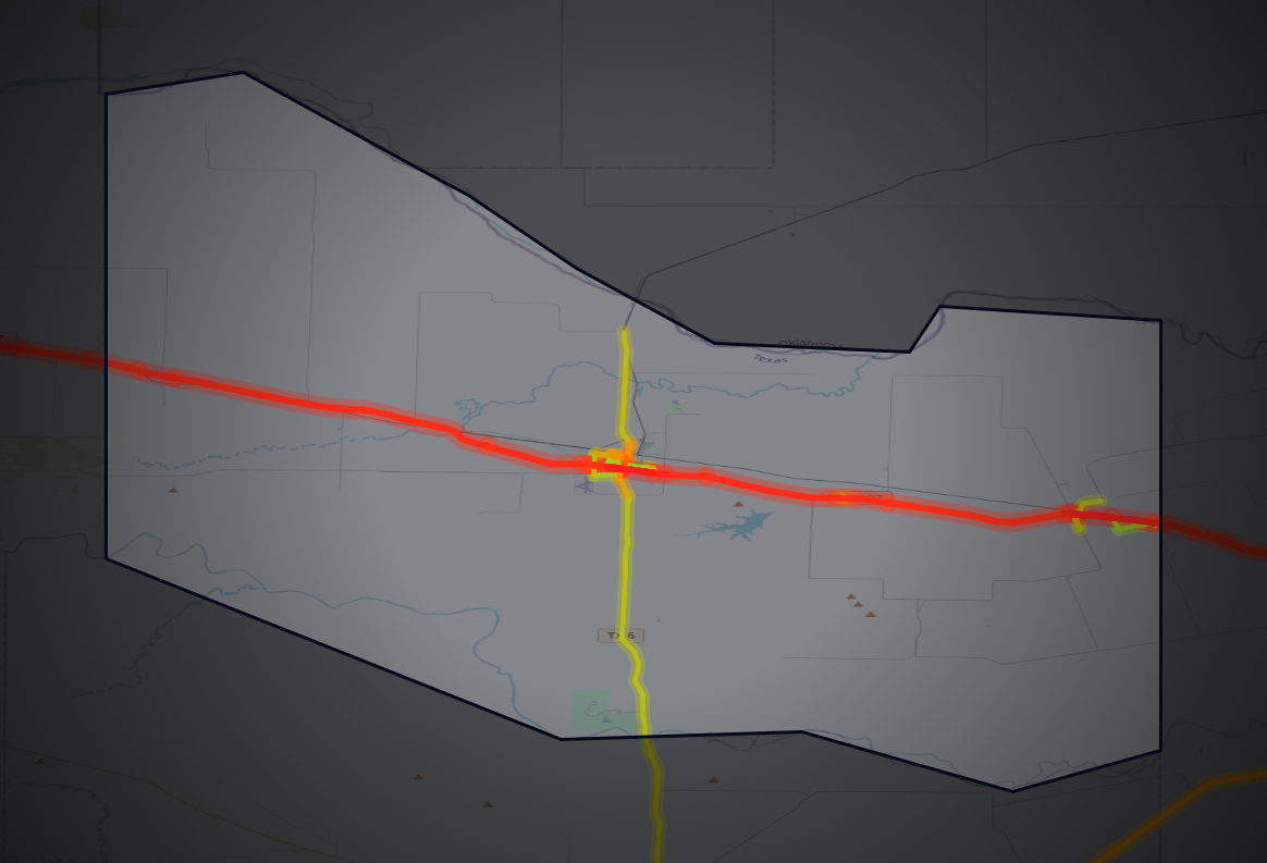 Traffic map of Hardeman, Texas