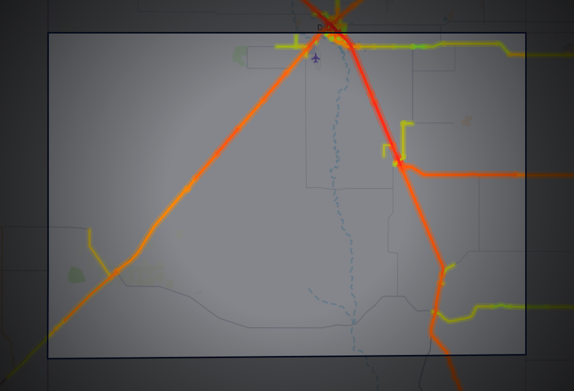 Traffic map of Hartley, Texas