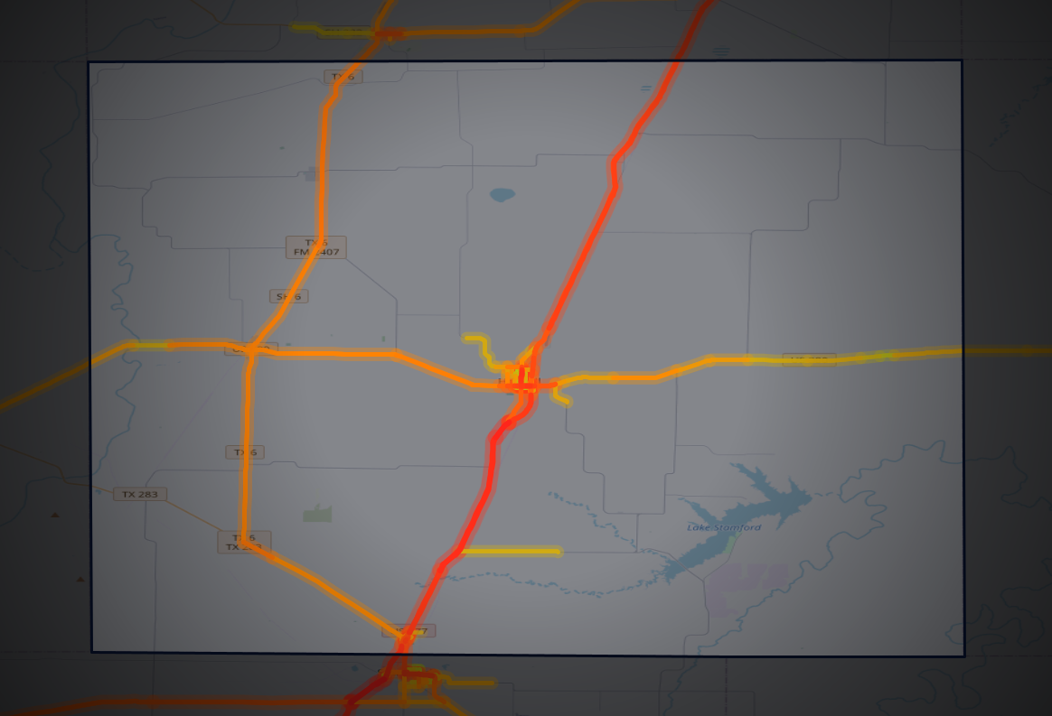 Traffic map of Haskell, Texas