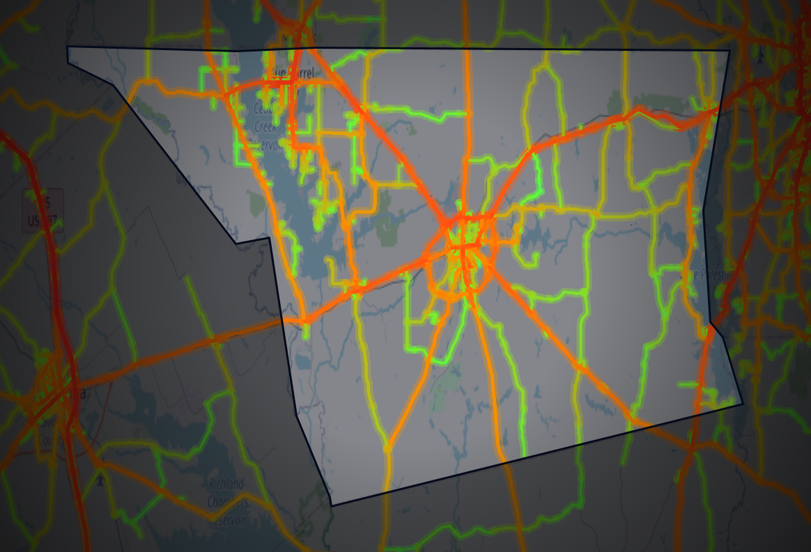 Traffic map of Henderson, Texas
