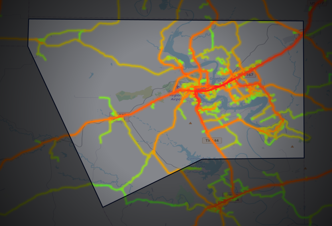 Traffic map of Hood, Texas
