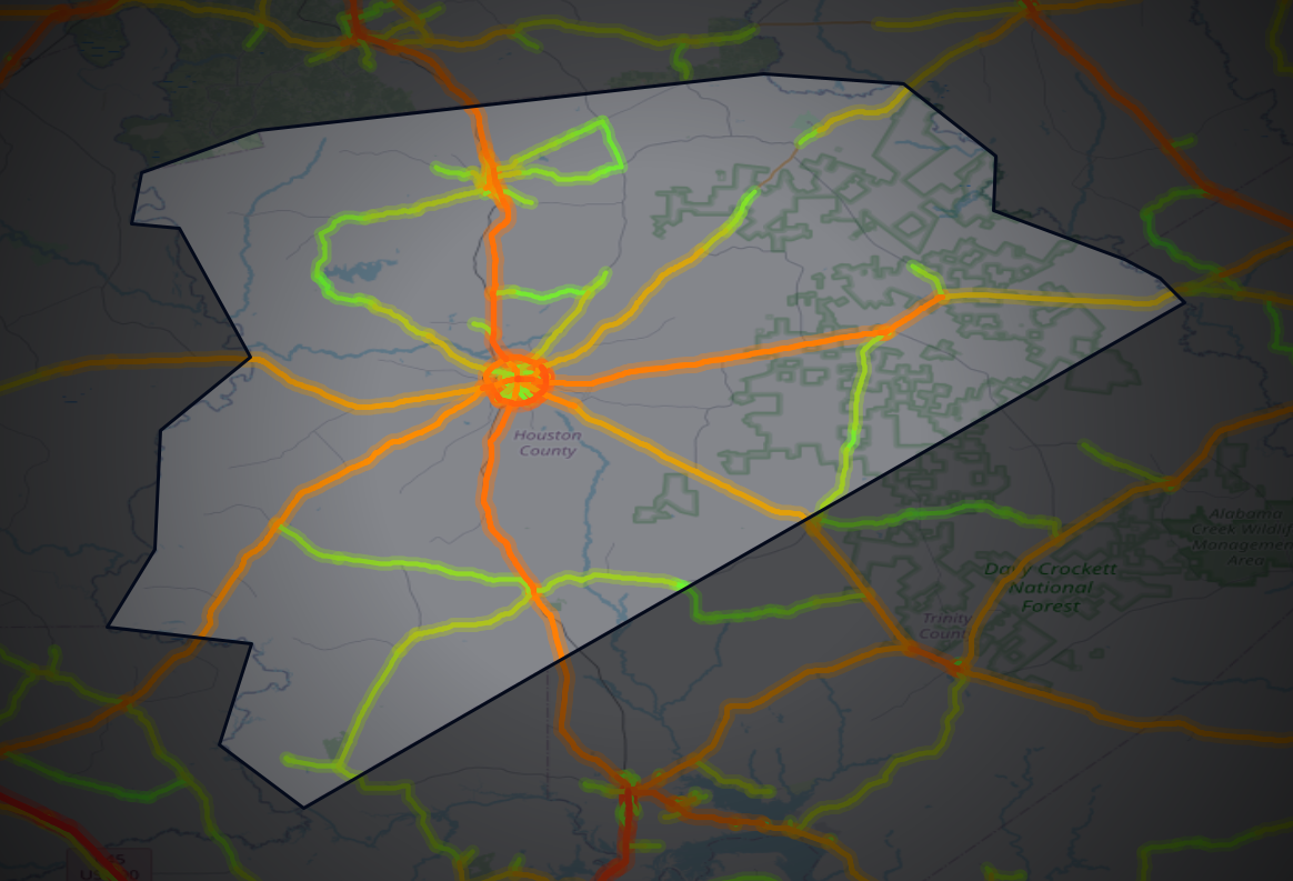 Traffic map of Houston, Texas