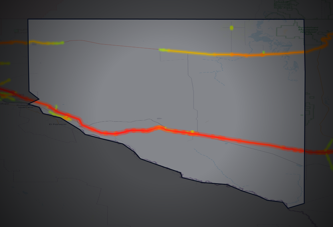 Traffic map of Hudspeth, Texas