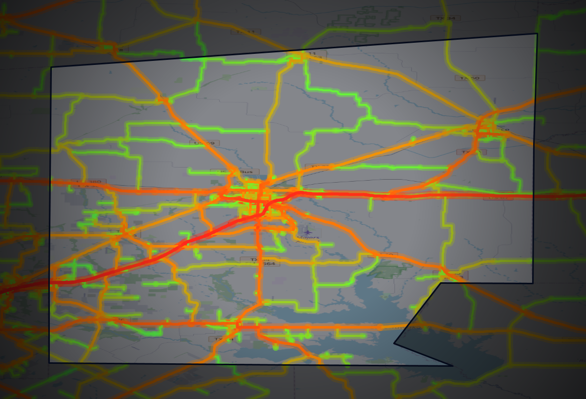 Traffic map of Hunt, Texas