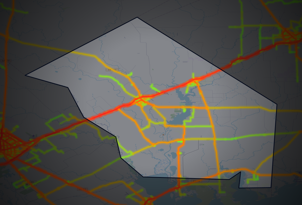 Traffic map of Jackson, Texas