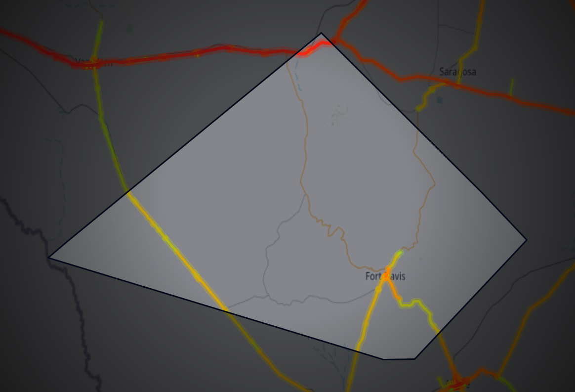 Traffic map of Jeff Davis, Texas