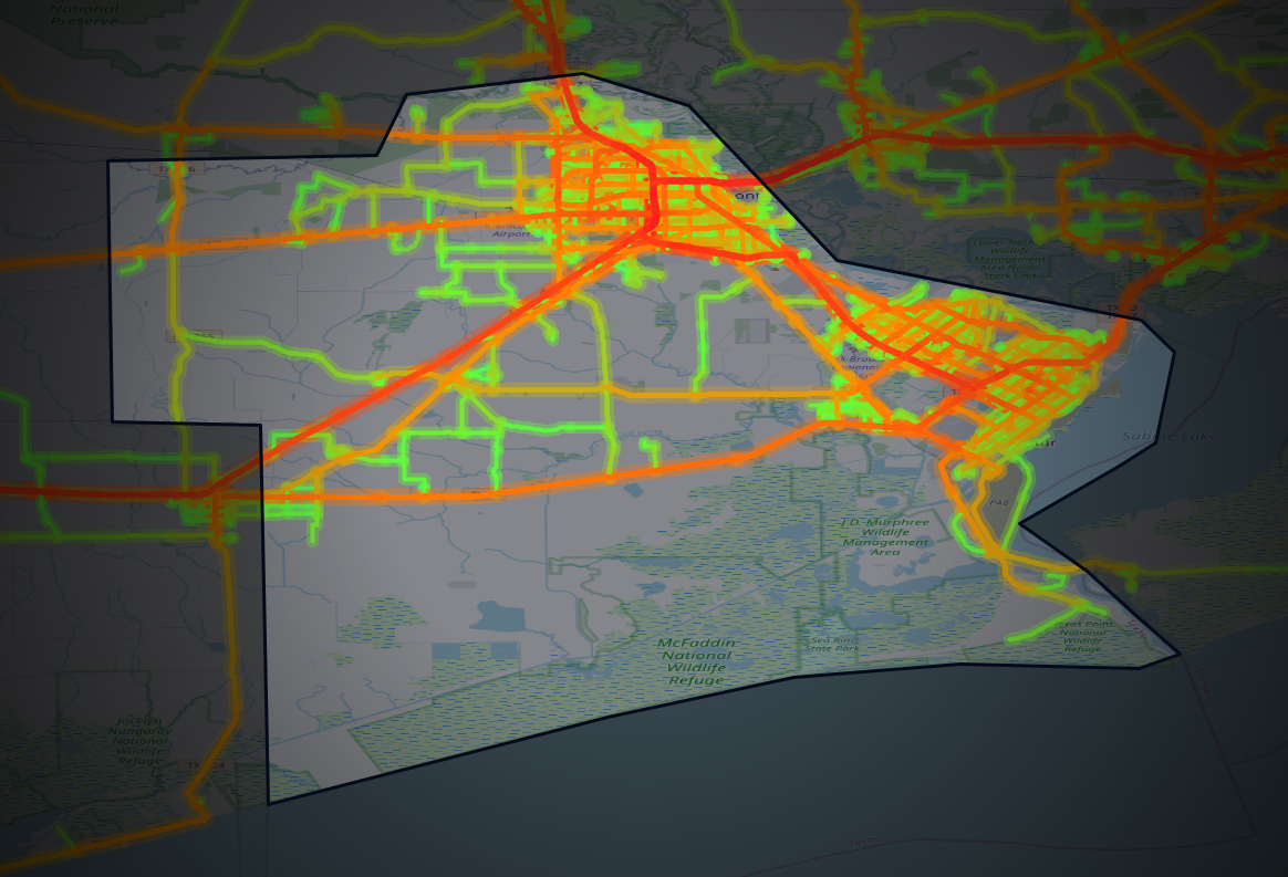Traffic map of Jefferson, Texas