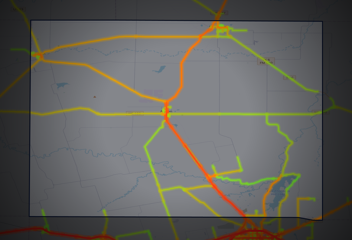 Traffic map of Jones, Texas