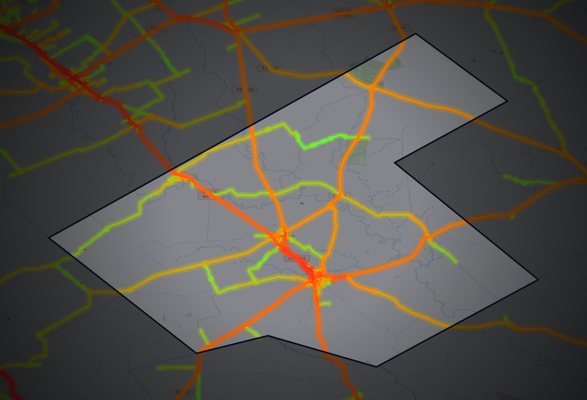 Traffic map of Karnes, Texas