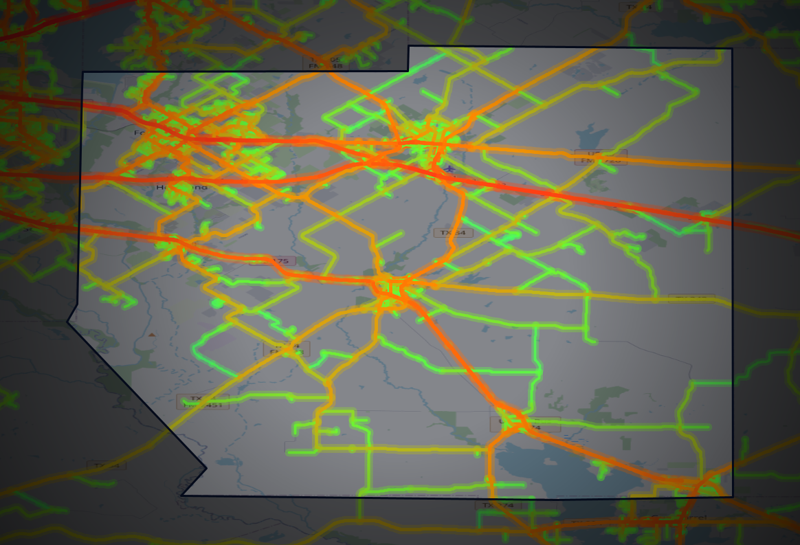 Traffic map of Kaufman, Texas
