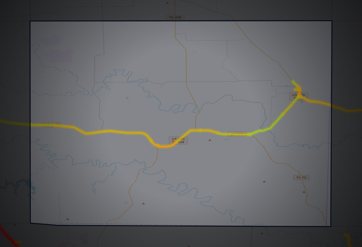 Traffic map of Kent, Texas