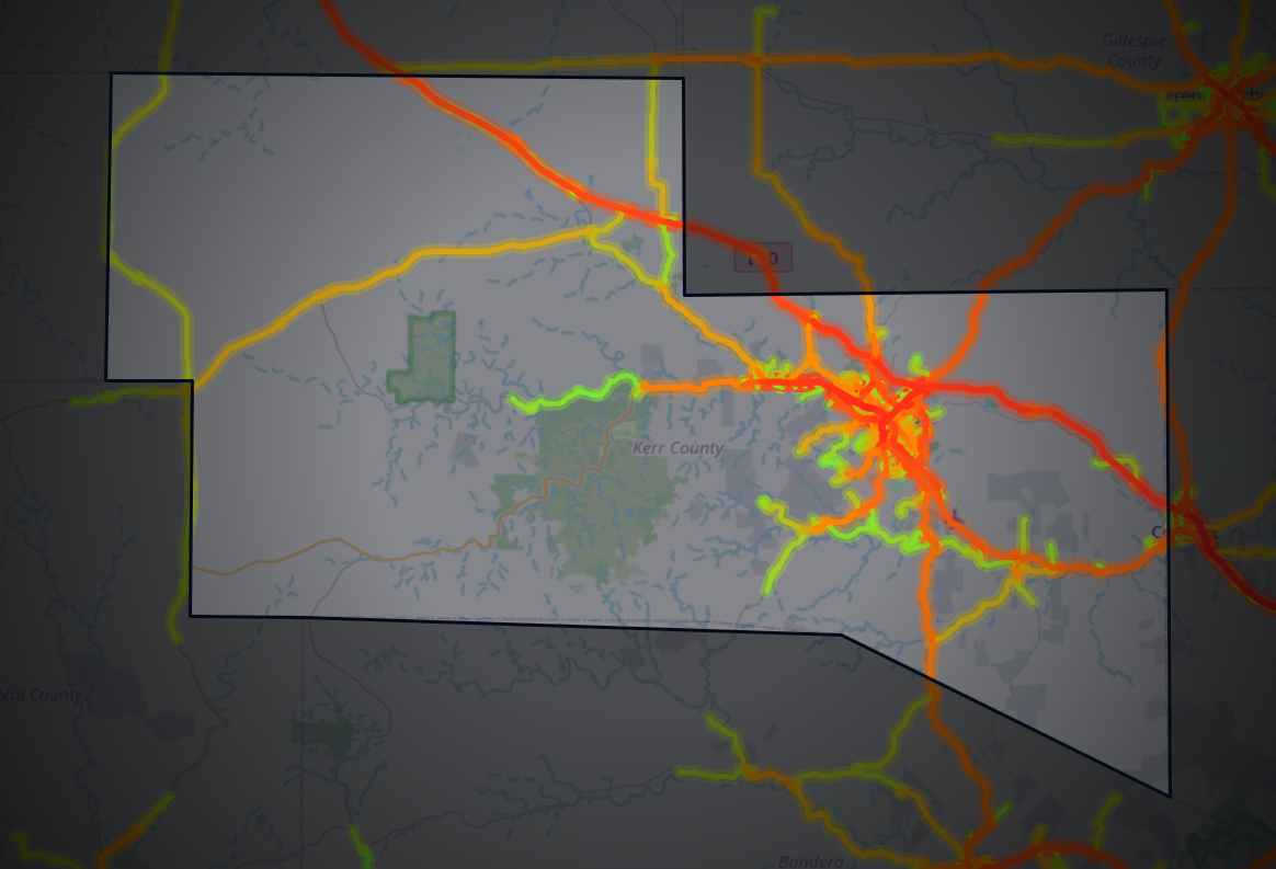 Traffic map of Kerr, Texas