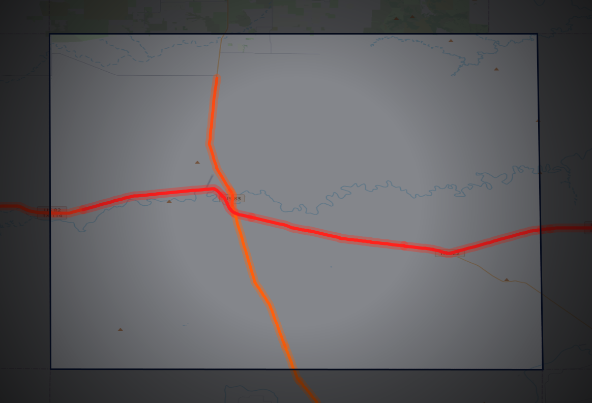 Traffic map of King, Texas