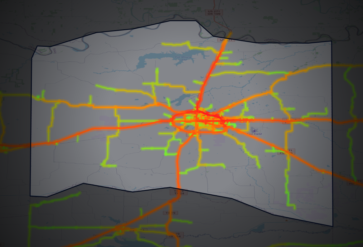 Traffic map of Lamar, Texas