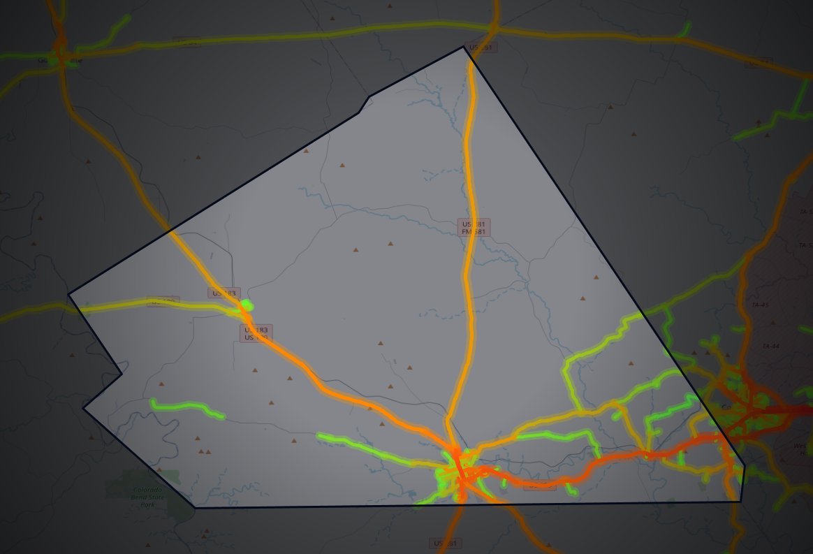 Traffic map of Lampasas, Texas