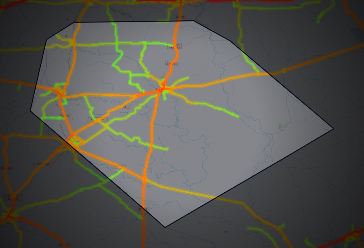 Traffic map of Lavaca, Texas