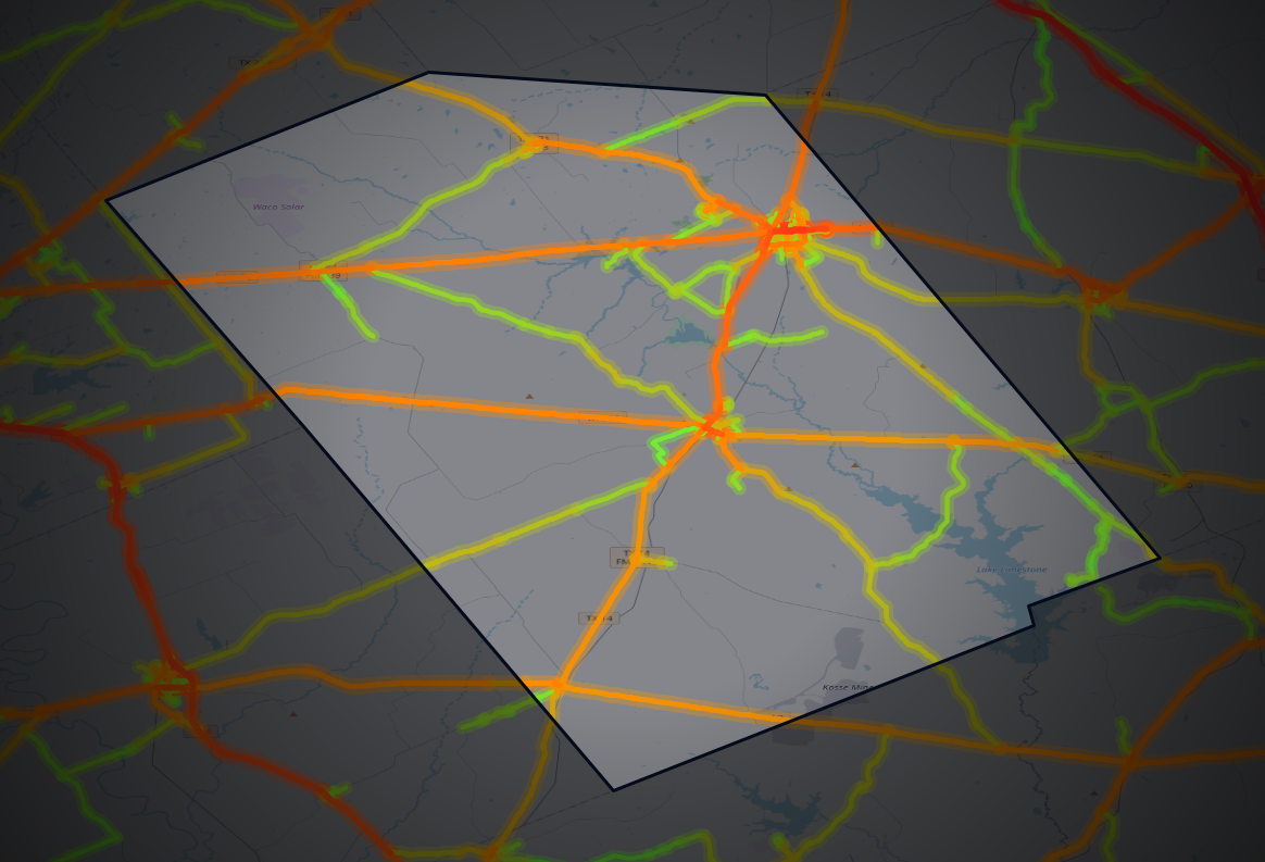 Traffic map of Limestone, Texas