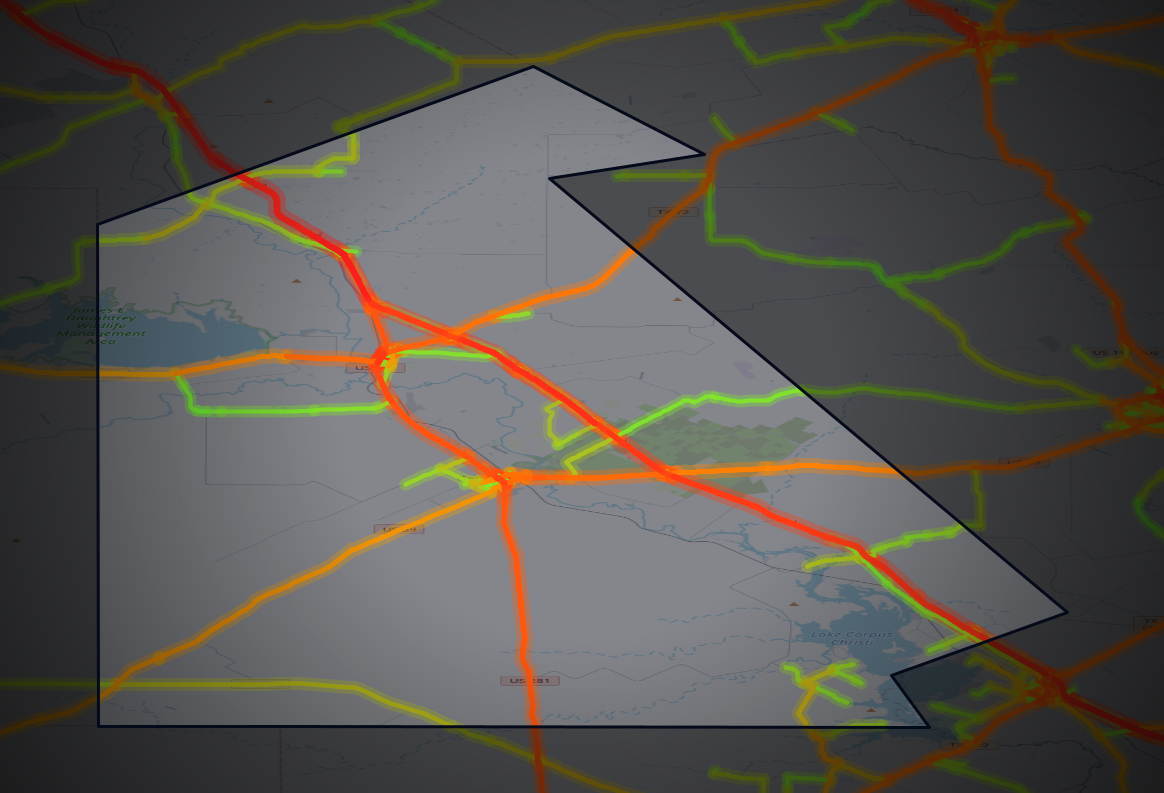 Traffic map of Live Oak, Texas