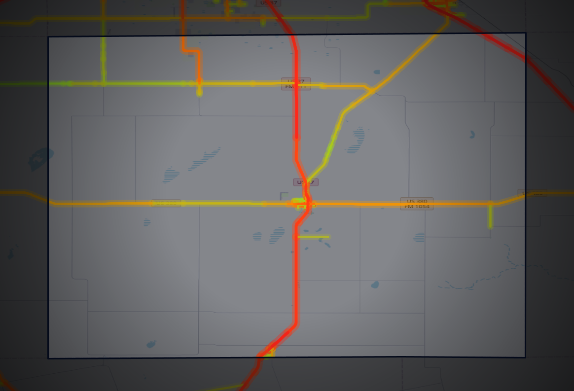 Traffic map of Lynn, Texas