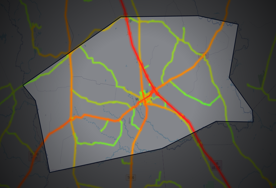 Traffic map of Madison, Texas