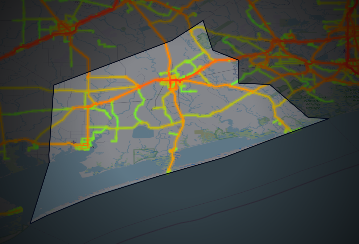 Traffic map of Matagorda, Texas