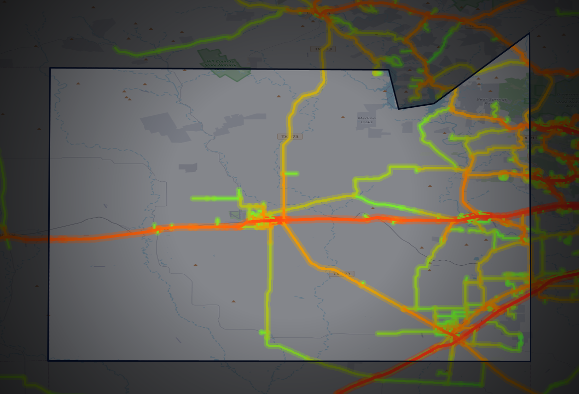Traffic map of Medina, Texas