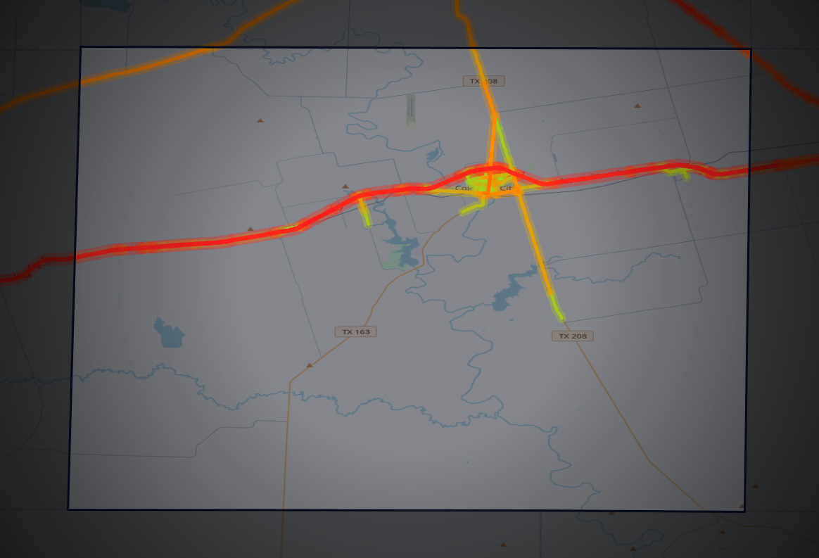 Traffic map of Mitchell, Texas