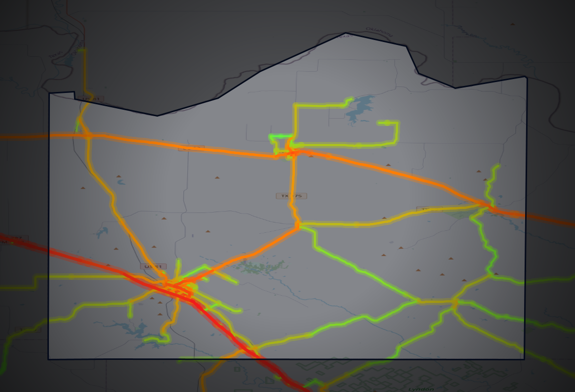 Traffic map of Montague, Texas