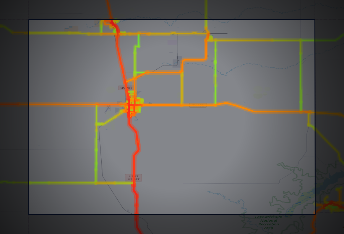 Traffic map of Moore, Texas