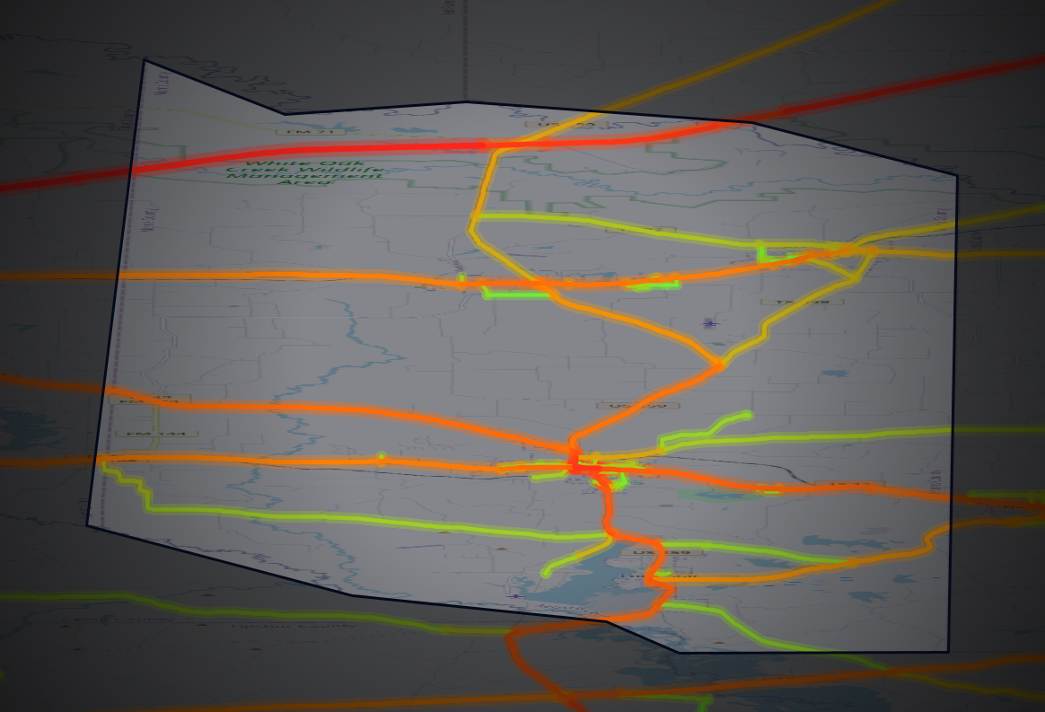 Traffic map of Morris, Texas