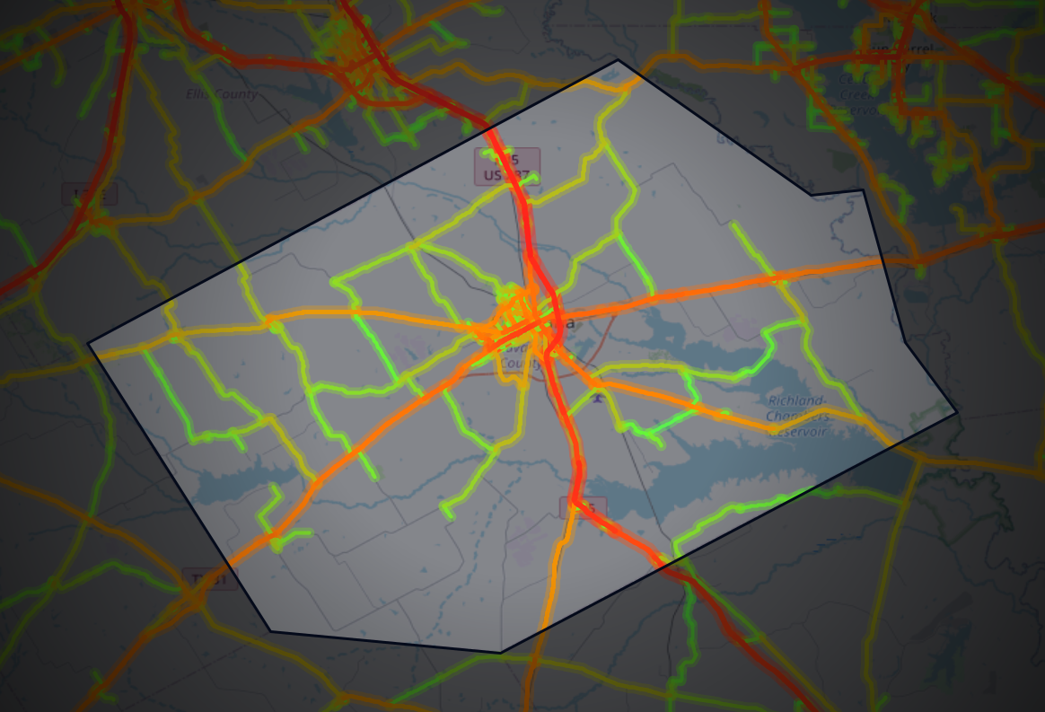 Traffic map of Navarro, Texas