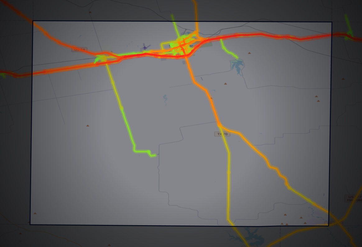 Traffic map of Nolan, Texas