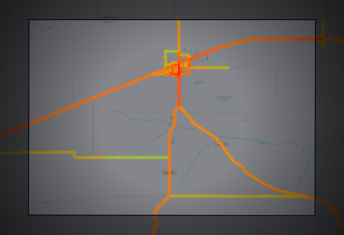 Traffic map of Ochiltree, Texas