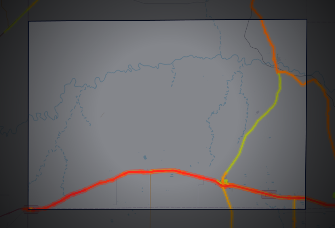 Traffic map of Oldham, Texas