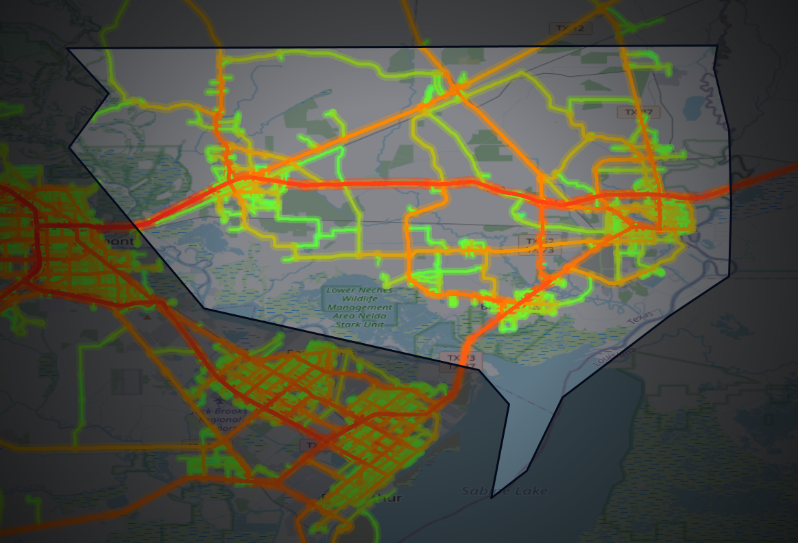 Traffic map of Orange, Texas