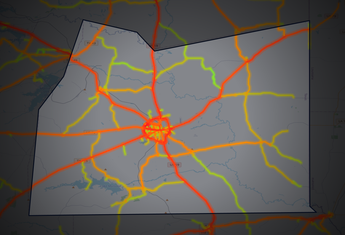Traffic map of Panola, Texas