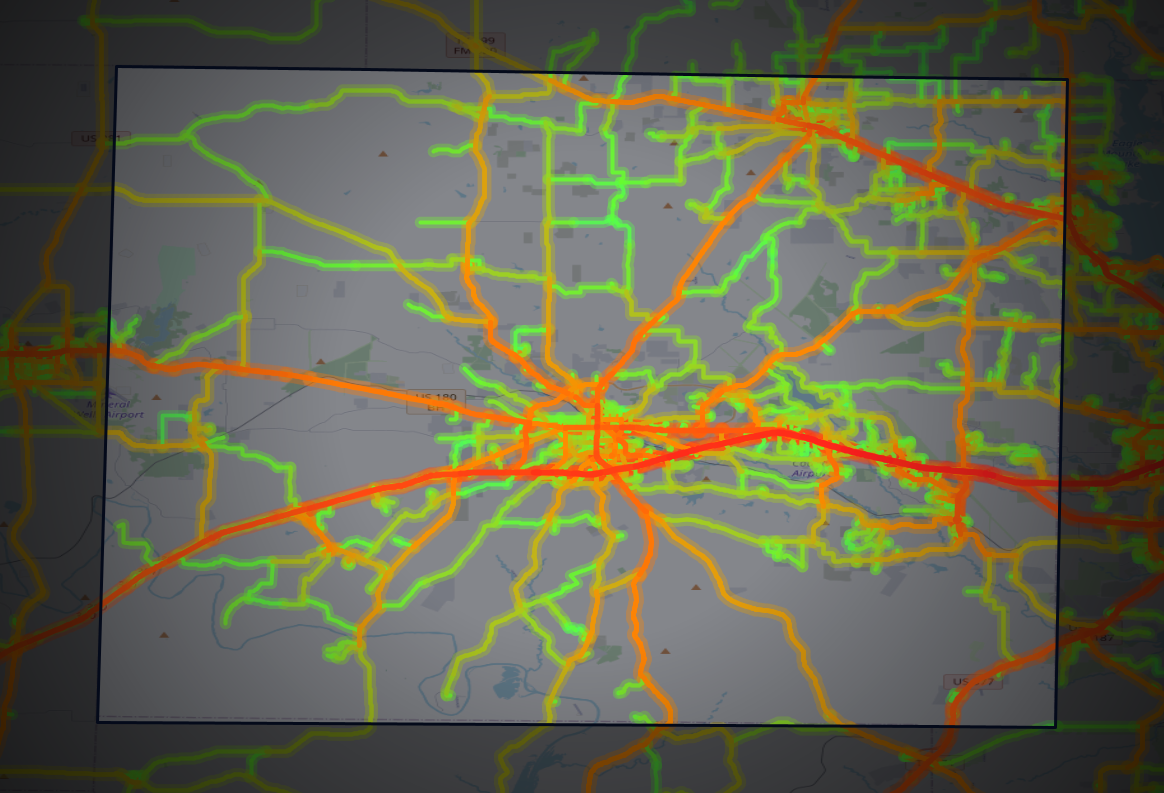 Traffic map of Parker, Texas