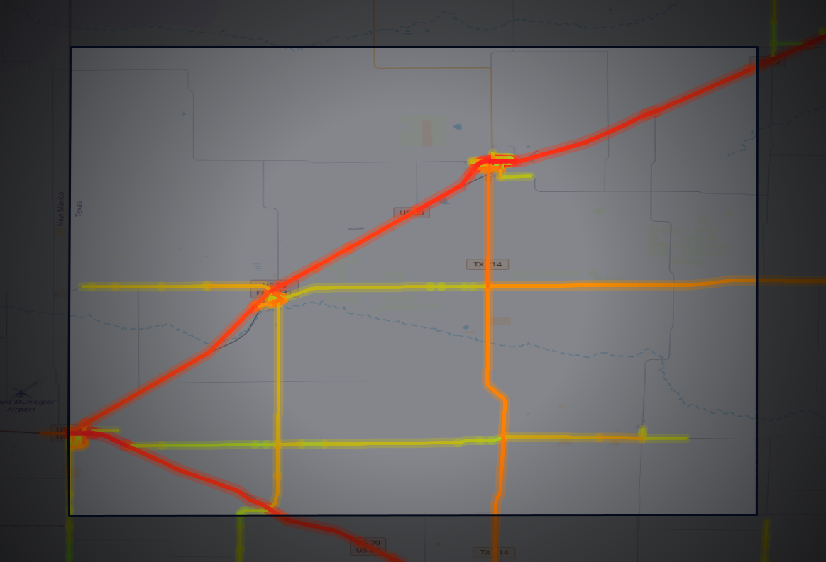 Traffic map of Parmer, Texas