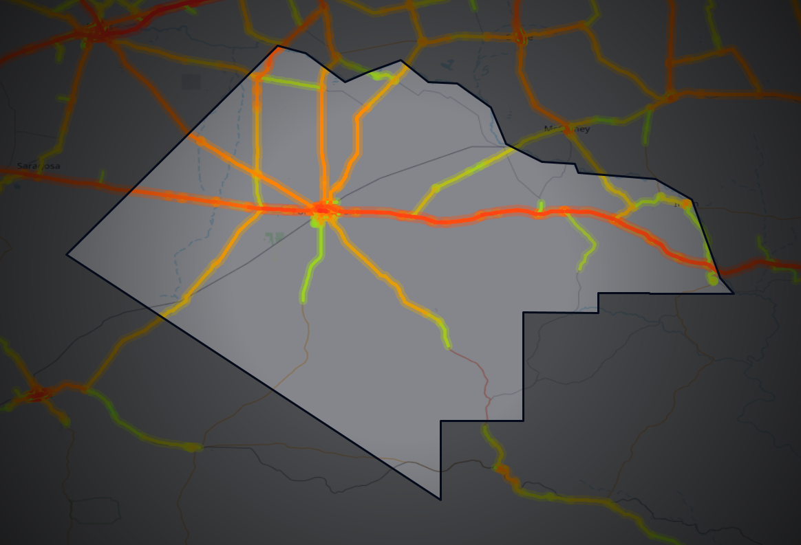 Traffic map of Pecos, Texas