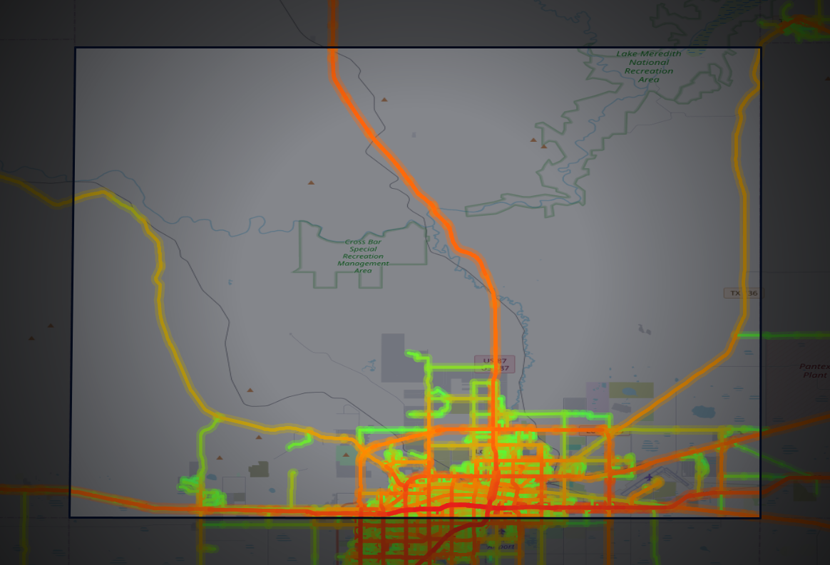 Traffic map of Potter, Texas