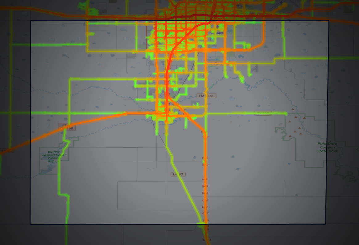 Traffic map of Randall, Texas