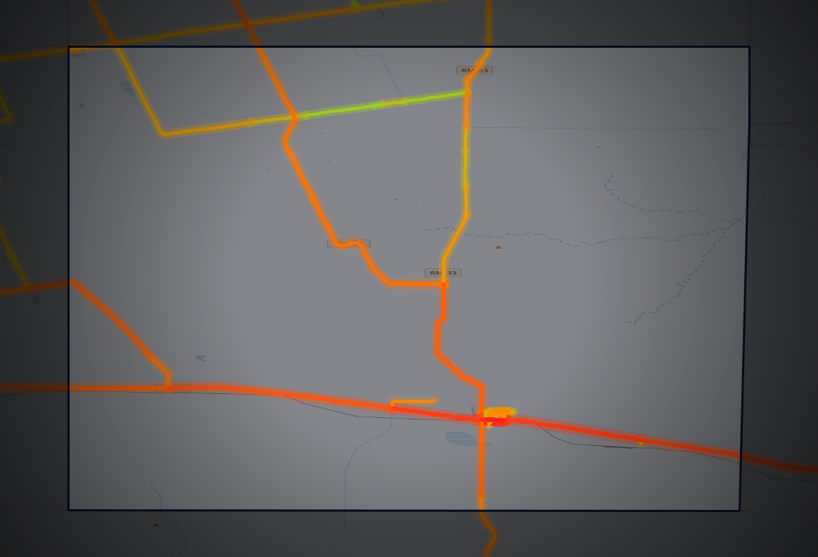 Traffic map of Reagan, Texas