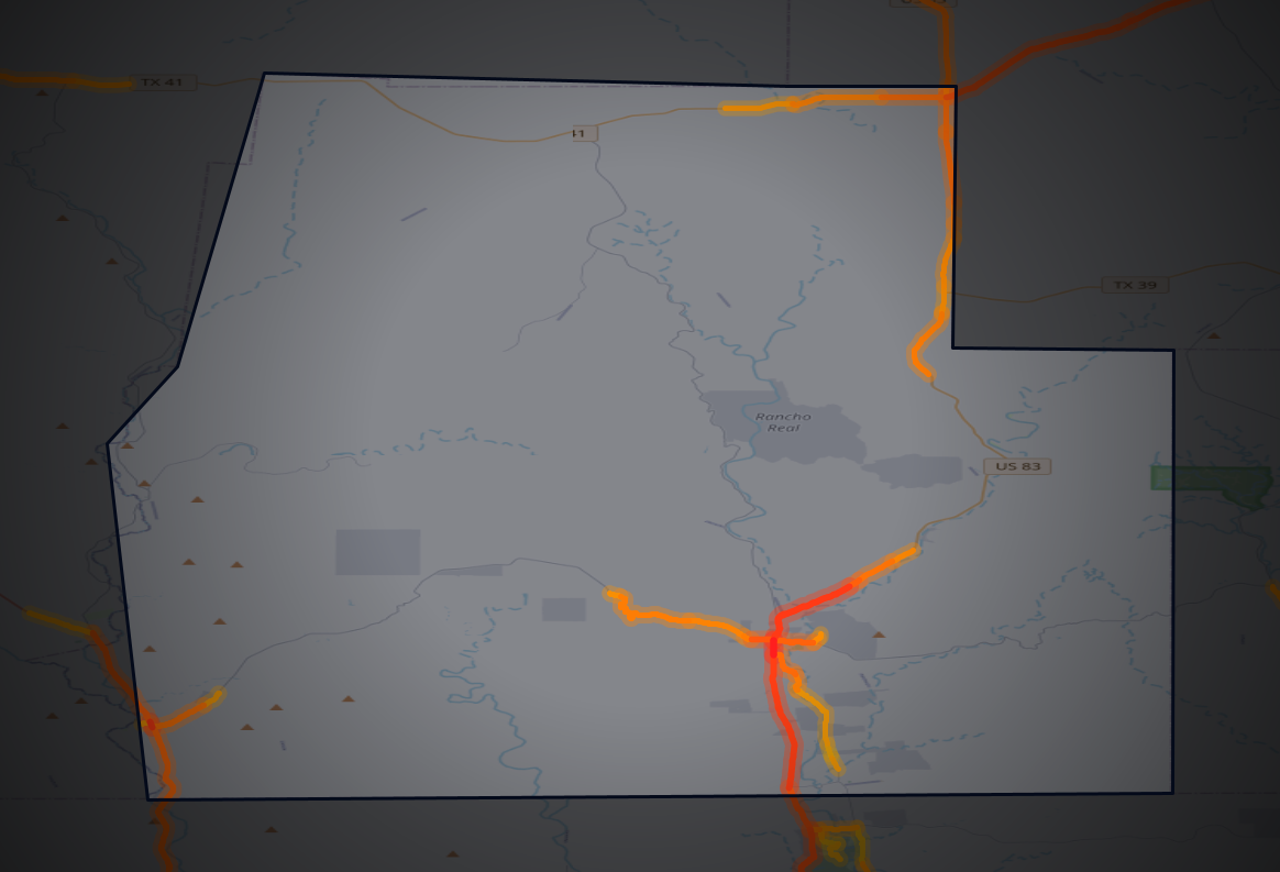 Traffic map of Real, Texas