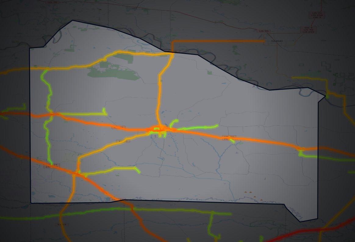 Traffic map of Red River, Texas