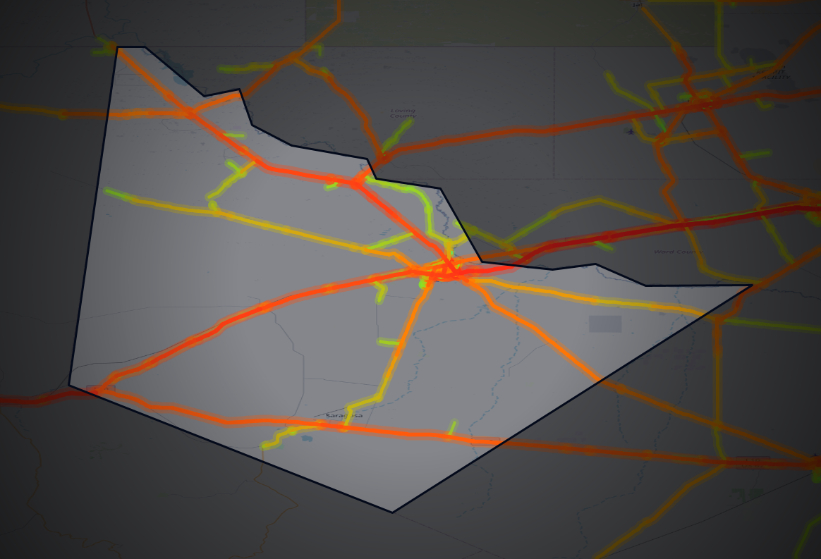 Traffic map of Reeves, Texas