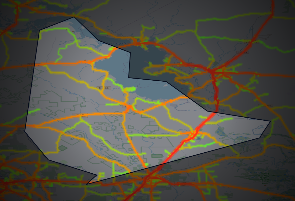 Traffic map of San Jacinto, Texas
